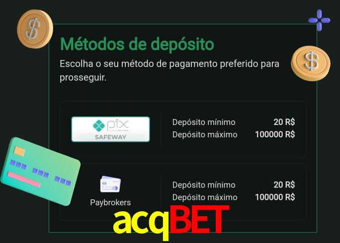 O cassino acqbet oferece uma grande variedade de métodos de pagamento